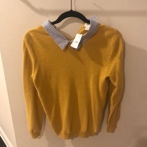 JCrew women’s pullover. Faux collar attached